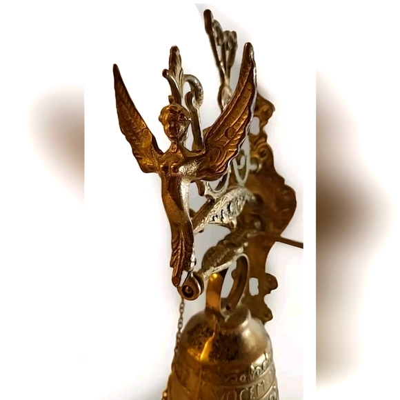 Vintage Brass Ornate Door Knocker & Bell  W/ Vocem-Meam Audi  Qui-Me-Tangit - Picture 1 of 11